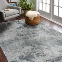 Photo of Blue Abstract Power Loom Area Rug