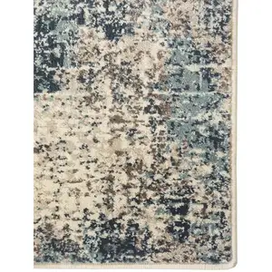 Photo of Blue Abstract Power Loom Area Rug