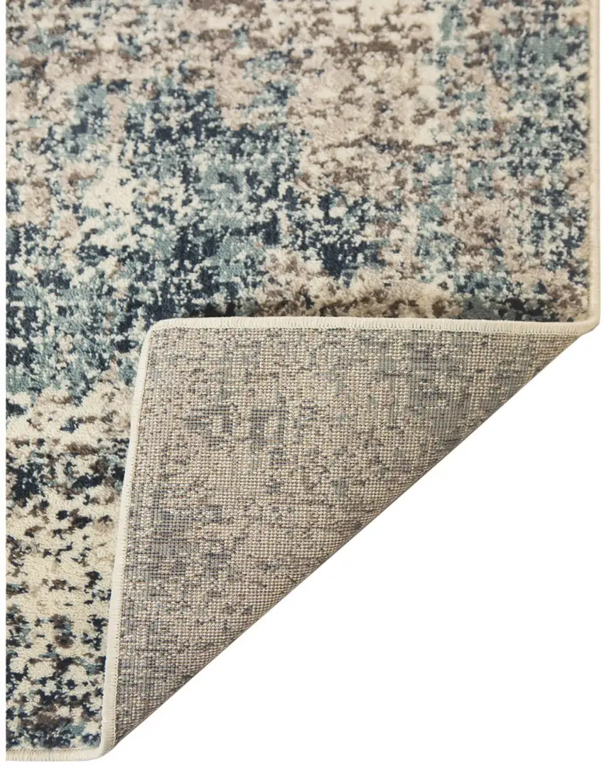 Blue Abstract Power Loom Area Rug Photo 3