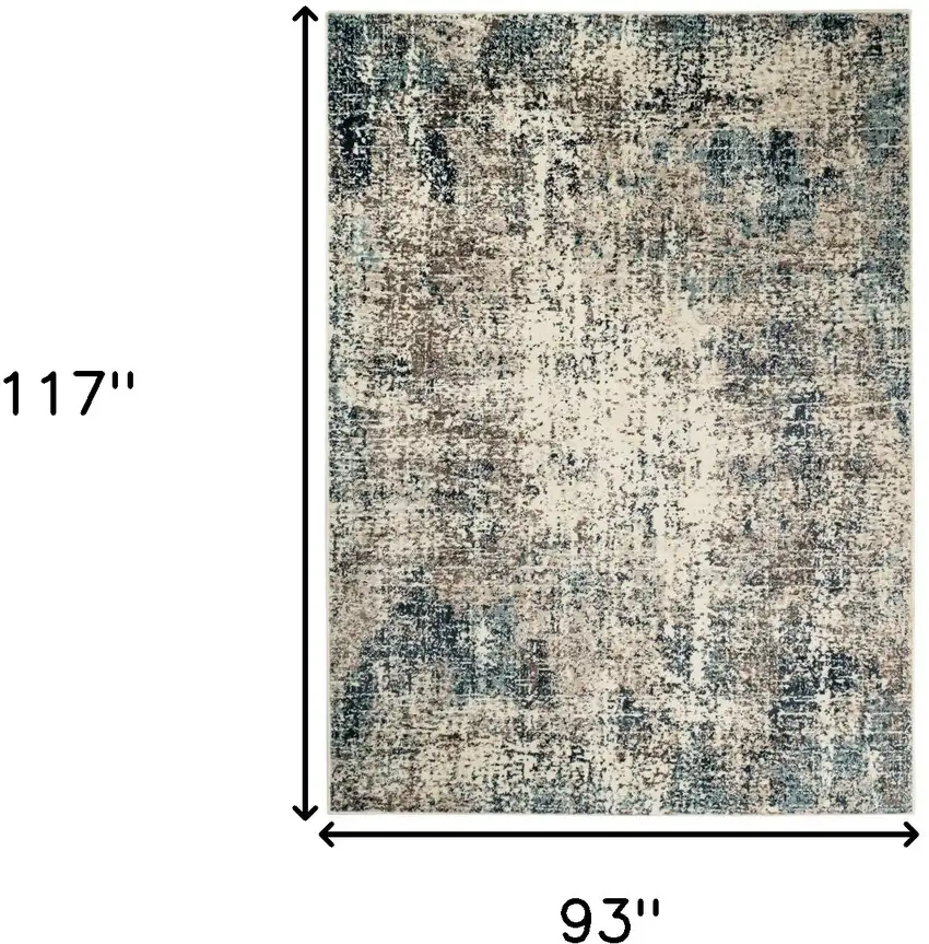 Blue Abstract Power Loom Area Rug Photo 7