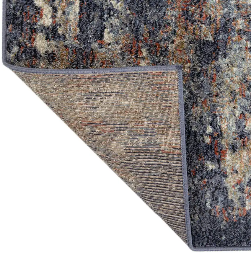 Blue Abstract Power Loom Area Rug Photo 4