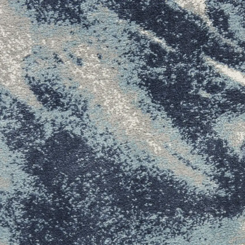 Blue Abstract Power Loom Area Rug Photo 7