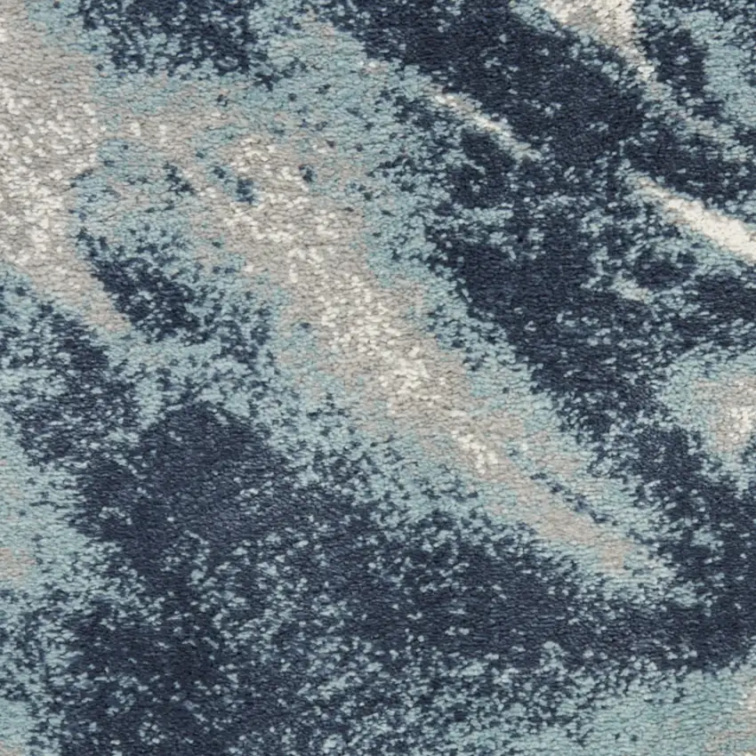 Blue Abstract Power Loom Area Rug Photo 8