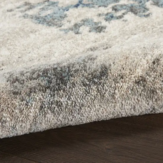 Blue Abstract Power Loom Area Rug Photo 5