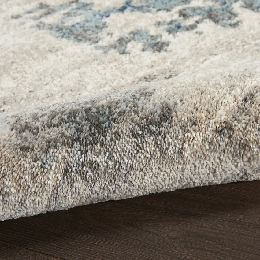 Blue Abstract Power Loom Area Rug Photo 5