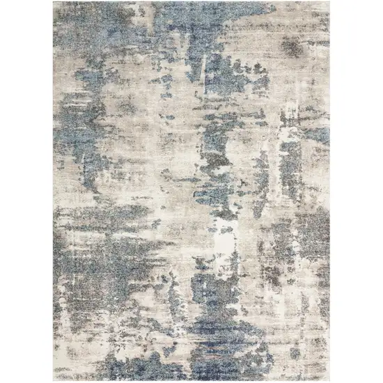 Blue Abstract Power Loom Area Rug Photo 1