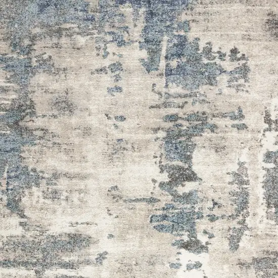 Blue Abstract Power Loom Area Rug Photo 8