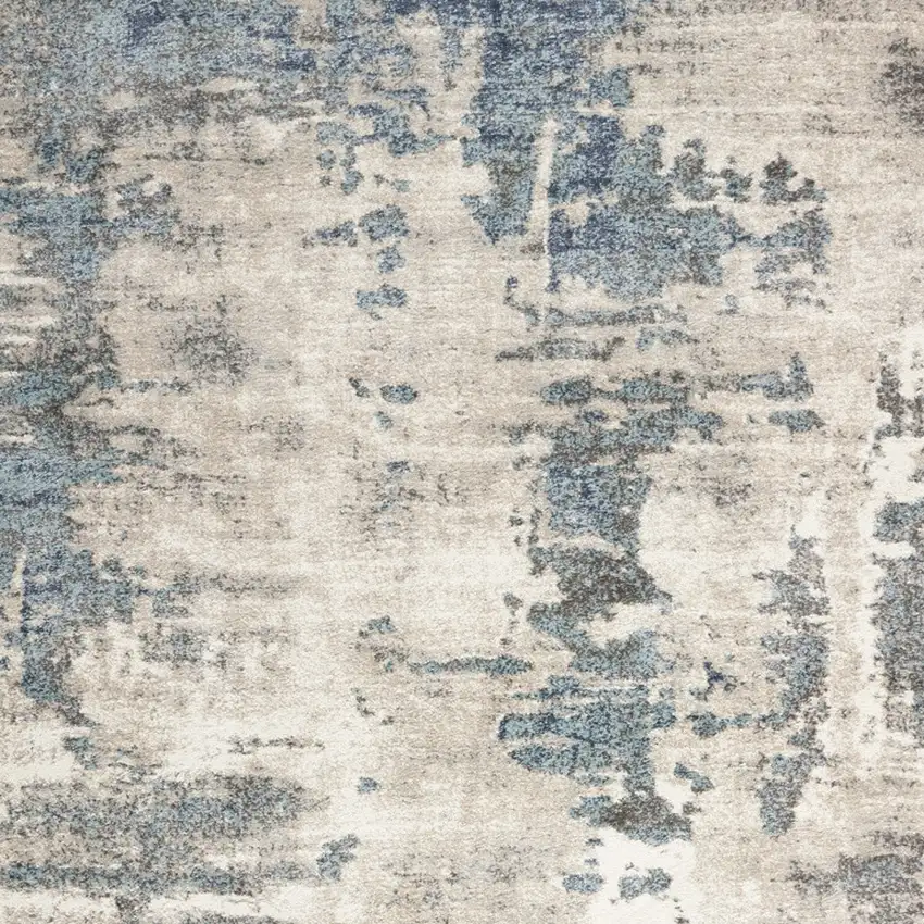 Blue Abstract Power Loom Area Rug Photo 8