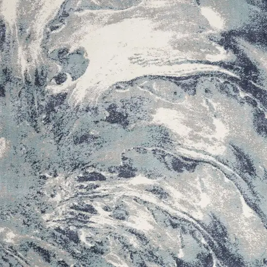 Blue Abstract Power Loom Area Rug Photo 9