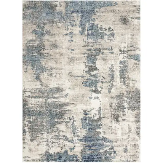 Blue Abstract Power Loom Area Rug Photo 1