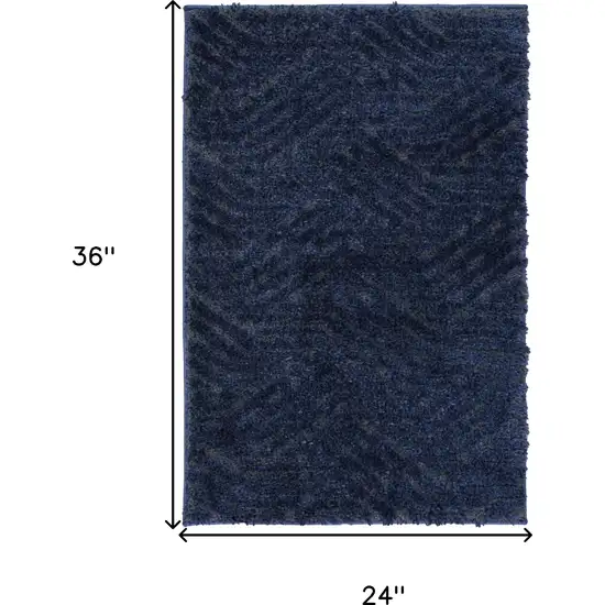 Blue Abstract Power Loom Area Rug Photo 3
