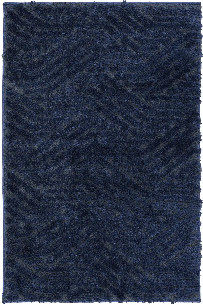 Blue Abstract Power Loom Area Rug Photo 2