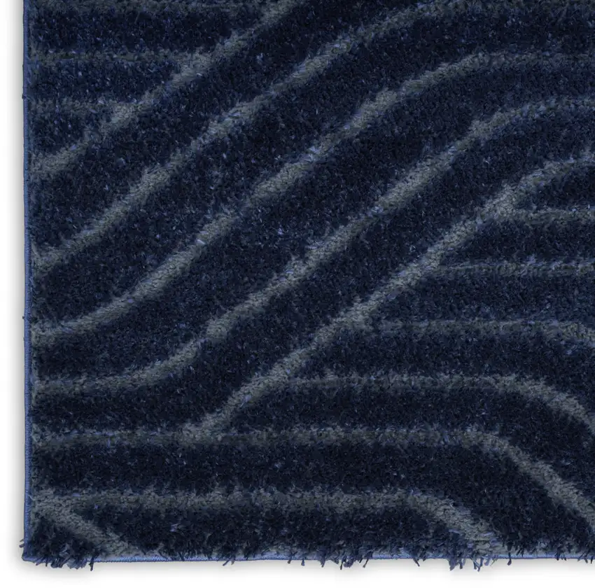 Blue Abstract Power Loom Area Rug Photo 6