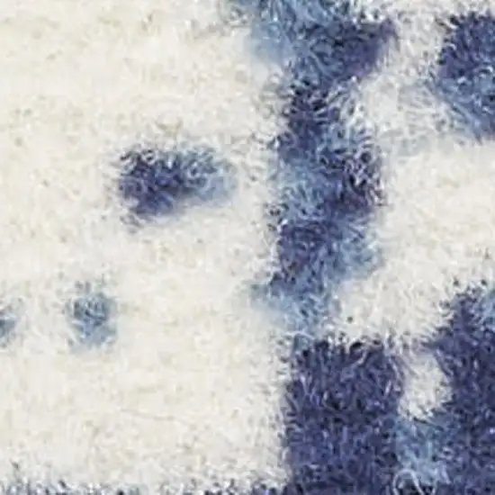 Blue Abstract Power Loom Area Rug Photo 1