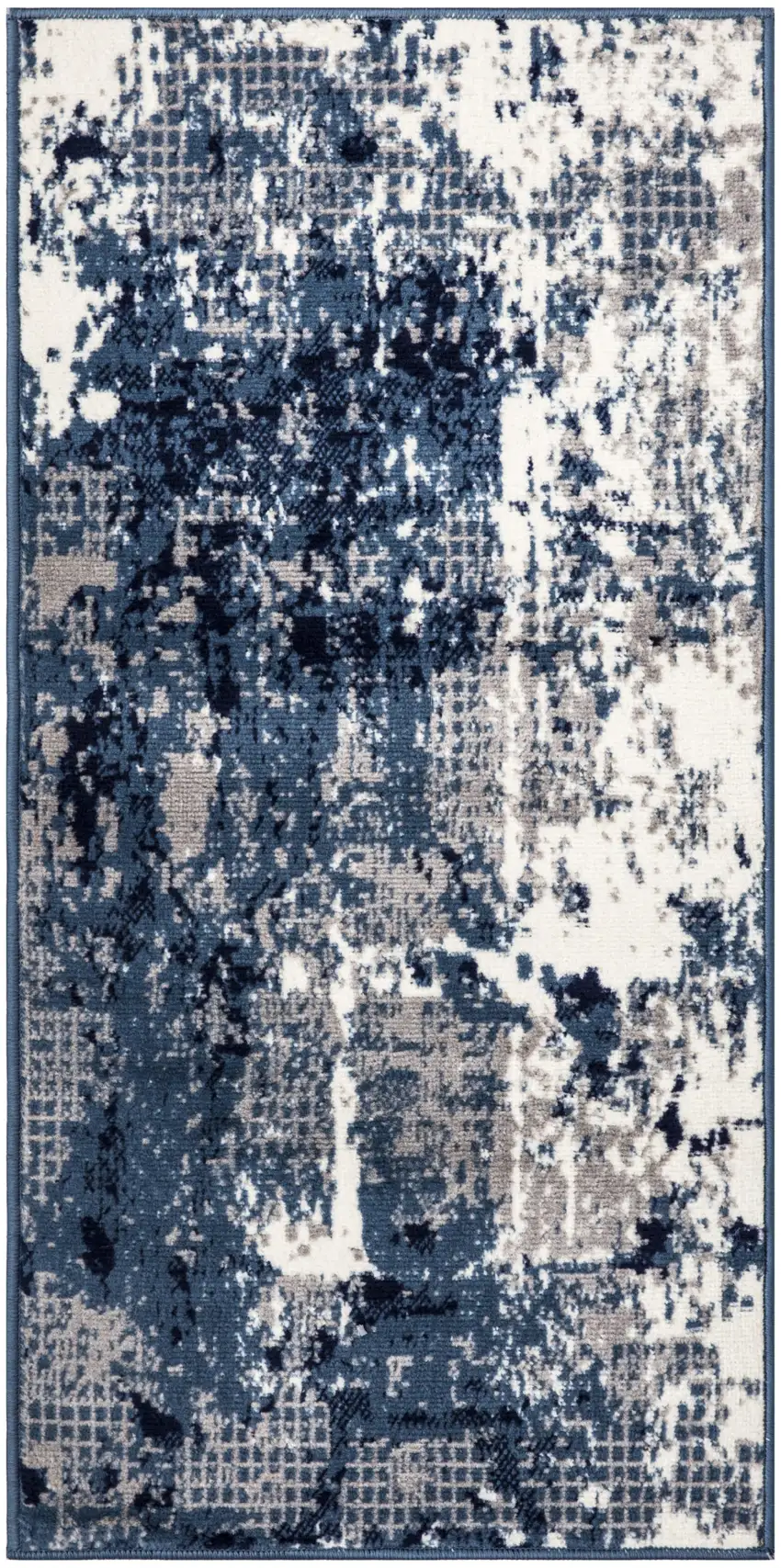 Blue Abstract Power Loom Area Rug Photo 2
