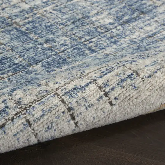 Blue Abstract Power Loom Distressed Non Skid Area Rug Photo 8