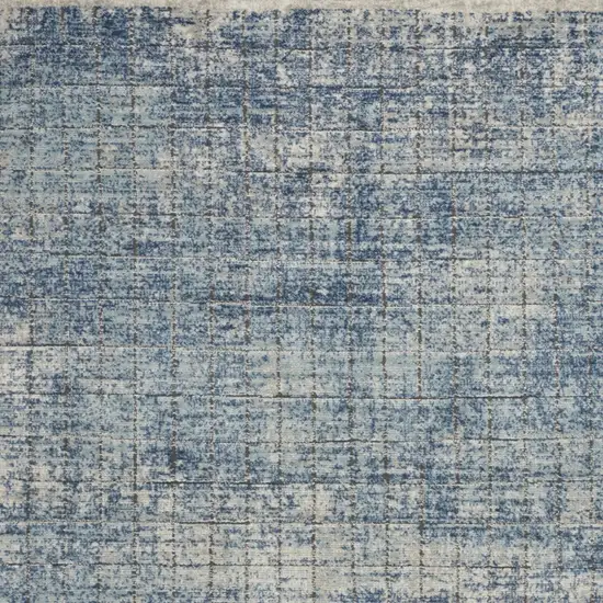 Blue Abstract Power Loom Distressed Non Skid Area Rug Photo 7