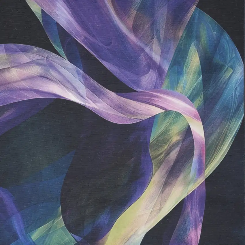 Blue Abstract Power Loom Non Skid Area Rug Photo 9