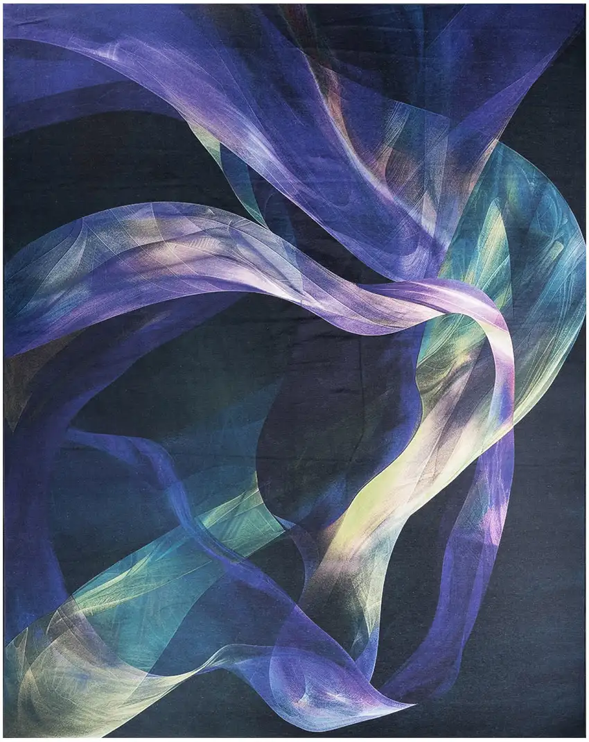 Blue Abstract Power Loom Non Skid Area Rug Photo 8