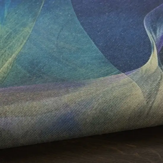 Blue Abstract Power Loom Non Skid Area Rug Photo 9