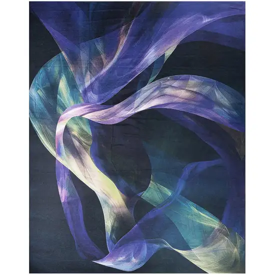 Blue Abstract Power Loom Non Skid Area Rug Photo 9