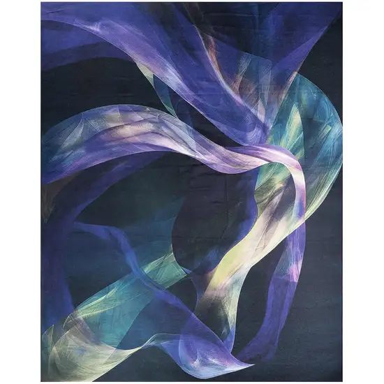 Blue Abstract Power Loom Non Skid Area Rug Photo 8