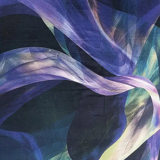 Blue Abstract Power Loom Non Skid Area Rug Photo 9