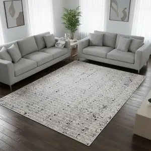 Photo of Blue Abstract Power Loom Non Skid Area Rug
