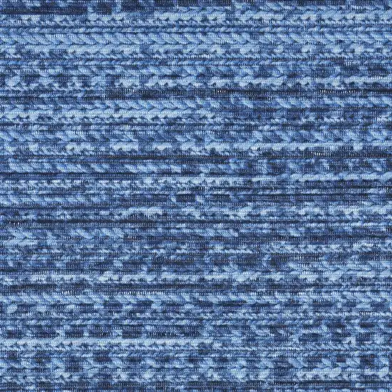 Blue Abstract Power Loom Washable Non Skid Area Rug Photo 3