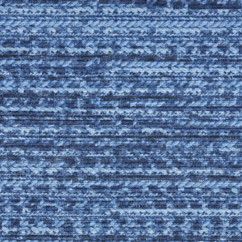 Blue Abstract Power Loom Washable Non Skid Area Rug Photo 7