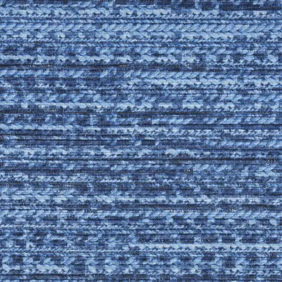 Blue Abstract Power Loom Washable Non Skid Area Rug Photo 7