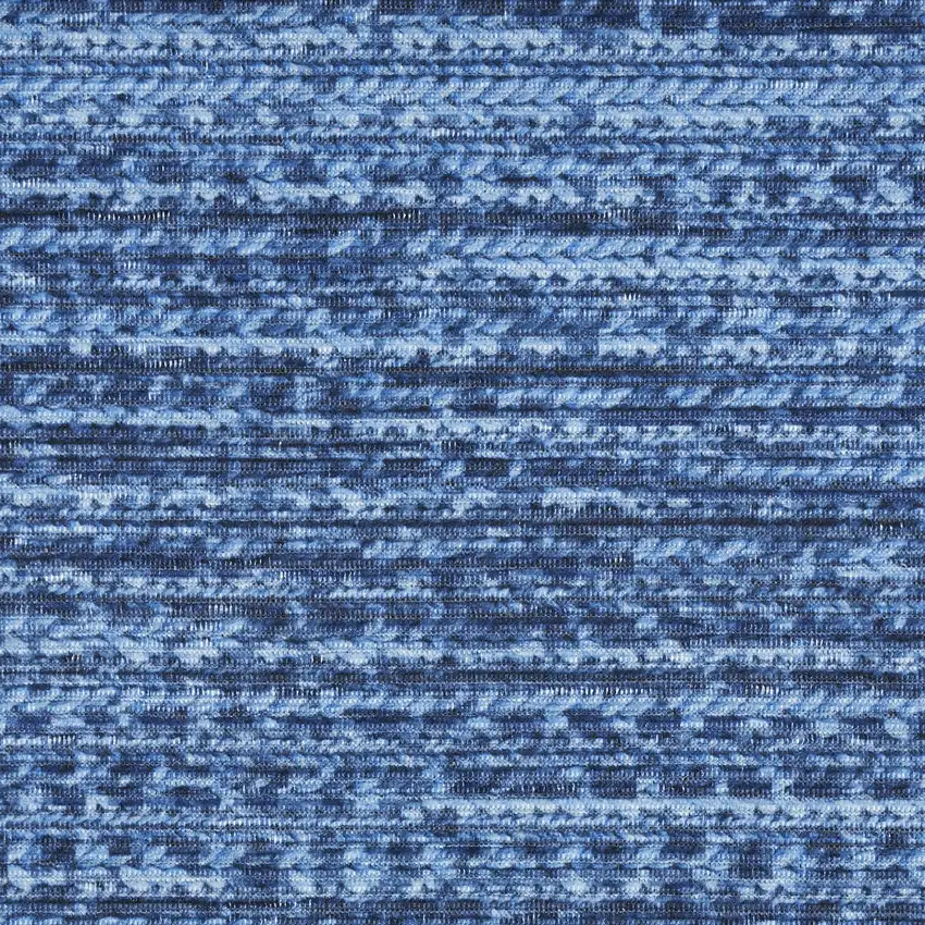 Blue Abstract Power Loom Washable Non Skid Area Rug Photo 1