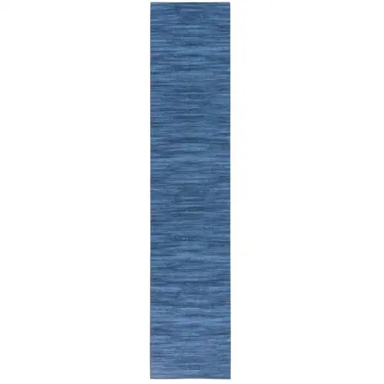 10' Blue Abstract Washable Runner Rug Photo 2