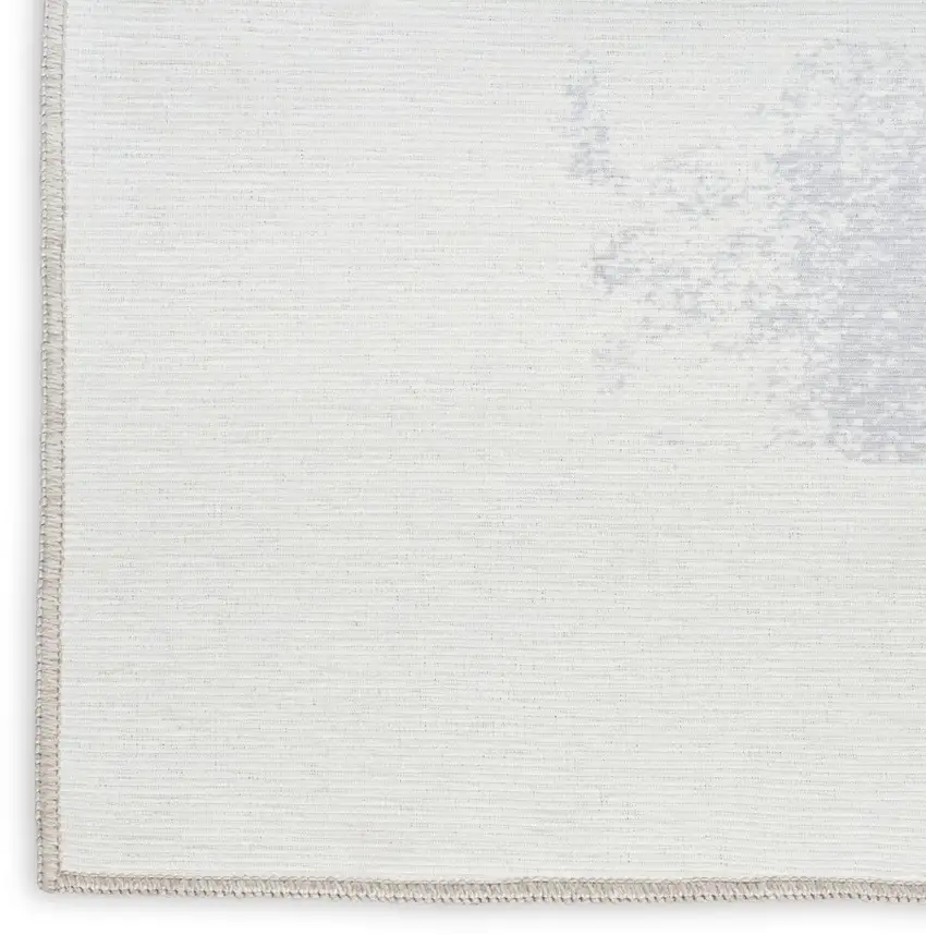 Blue Abstract Power Loom Washable Non Skid Runner Rug Photo 5