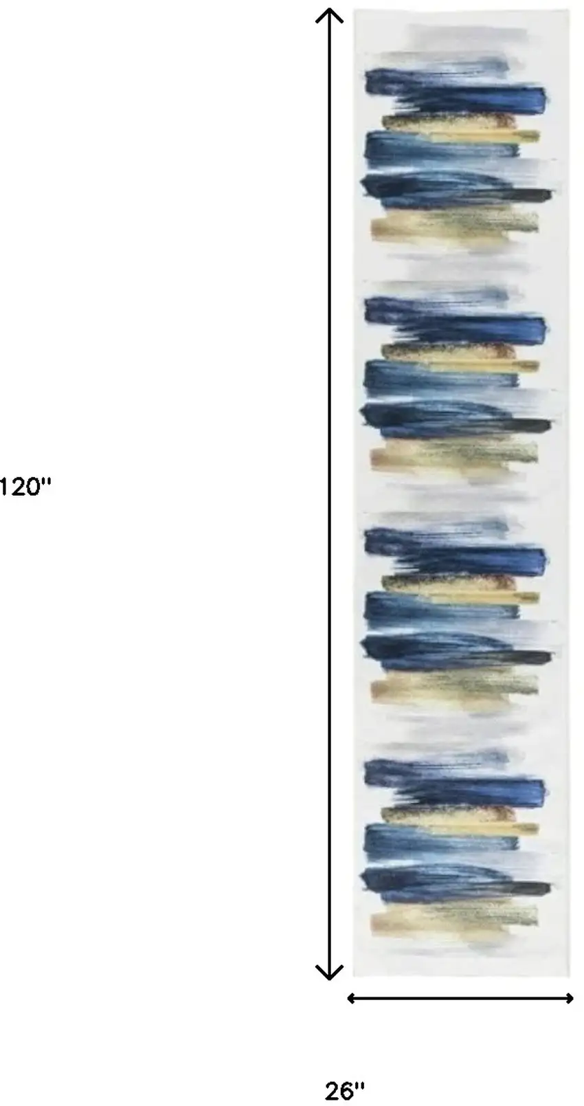 Blue Abstract Power Loom Washable Non Skid Runner Rug Photo 3
