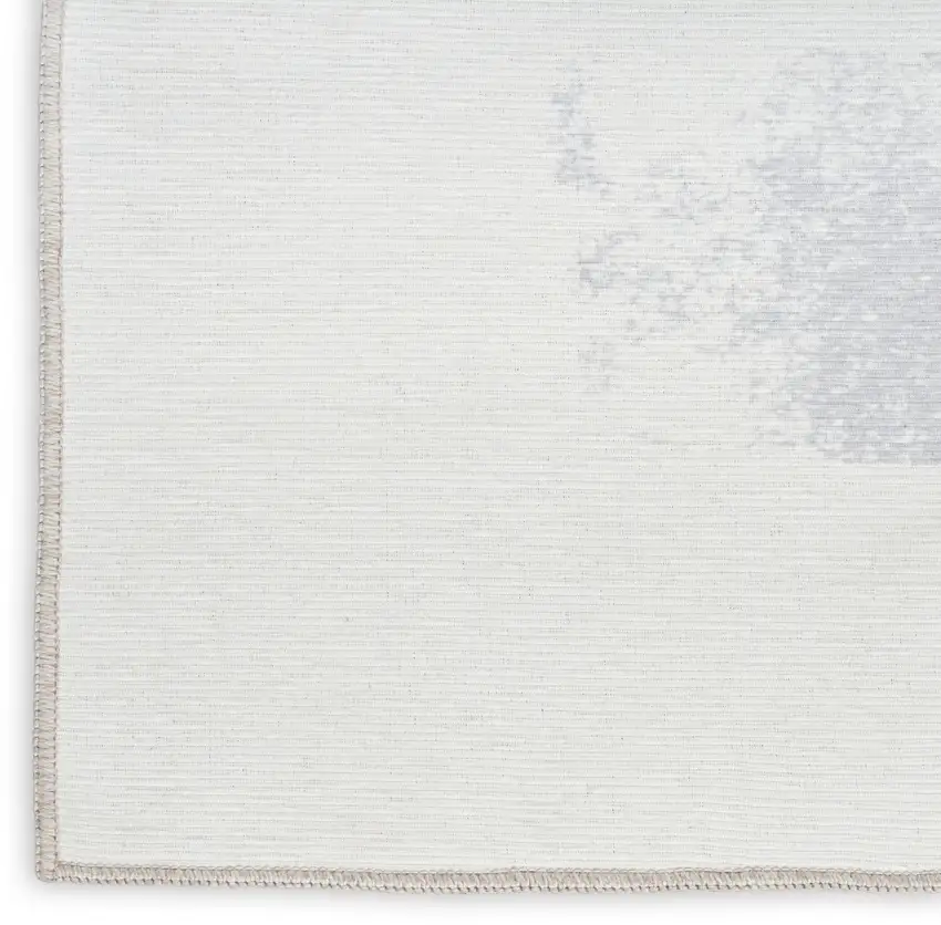 Blue Abstract Power Loom Washable Non Skid Runner Rug Photo 4