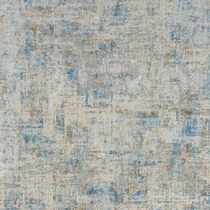Blue Abstract Runner Rug Photo 8
