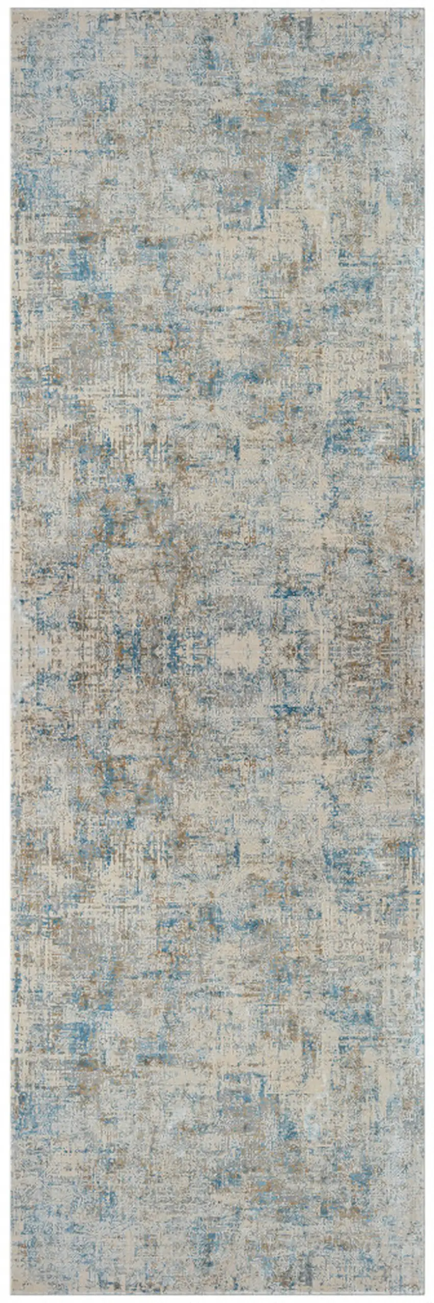 Blue Abstract Runner Rug Photo 5