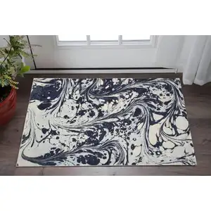 Photo of Blue Abstract Splashes Area Rug