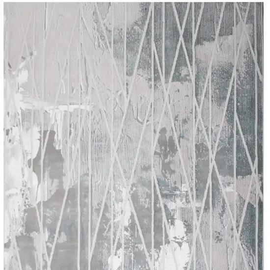 Blue Abstract Stain Resistant Area Rug Photo 7