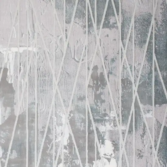 Blue Abstract Stain Resistant Area Rug Photo 6