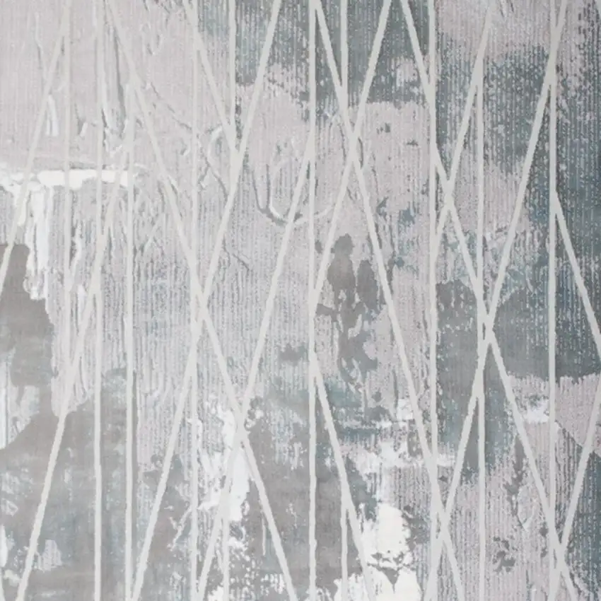 Blue Abstract Stain Resistant Area Rug Photo 6