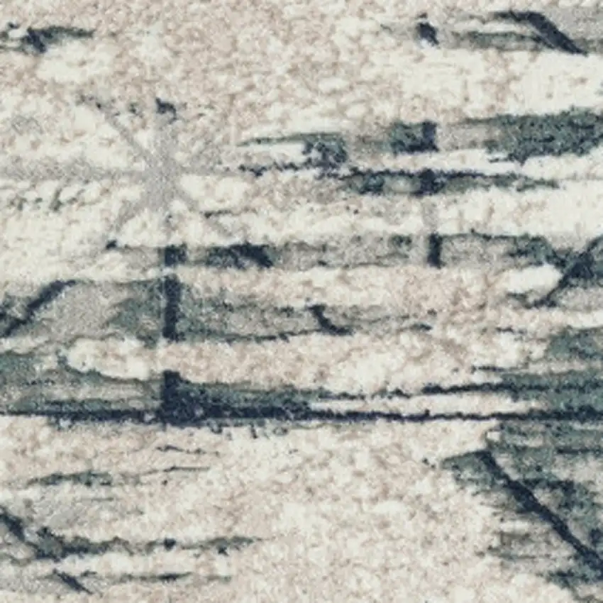 Blue Abstract Stain Resistant Area Rug Photo 5