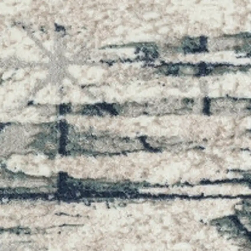 Blue Abstract Stain Resistant Area Rug Photo 4