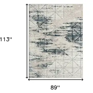 Photo of Blue Abstract Stain Resistant Area Rug