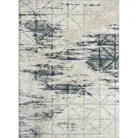 Photo of Blue Abstract Stain Resistant Area Rug