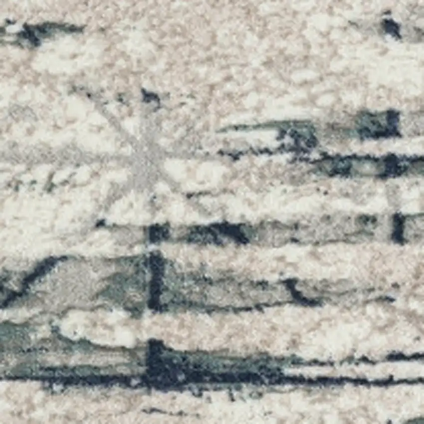 Blue Abstract Stain Resistant Area Rug Photo 4