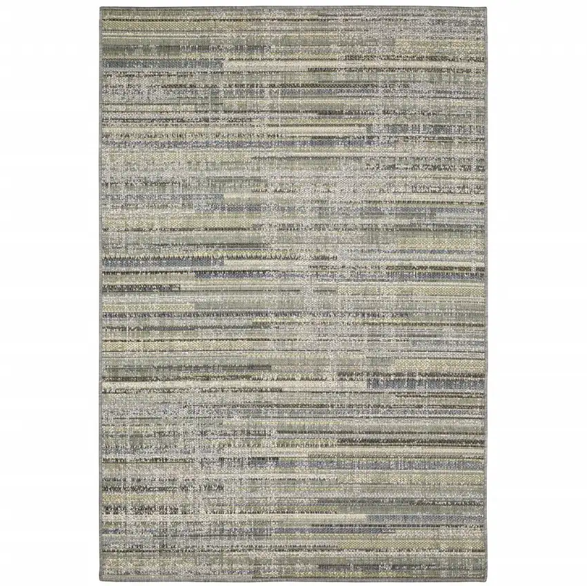 Blue Abstract Stain Resistant Indoor Outdoor Area Rug Photo 1