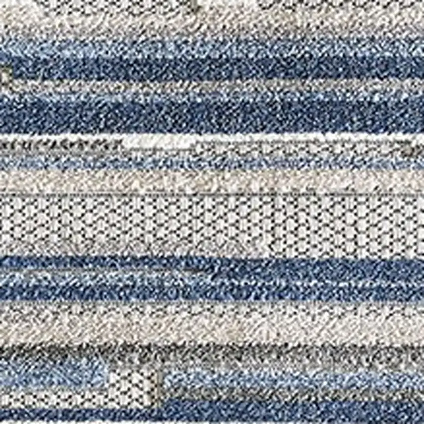 Blue Abstract Stain Resistant Indoor Outdoor Area Rug Photo 9