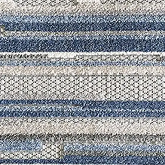 Blue Abstract Stain Resistant Indoor Outdoor Area Rug Photo 9